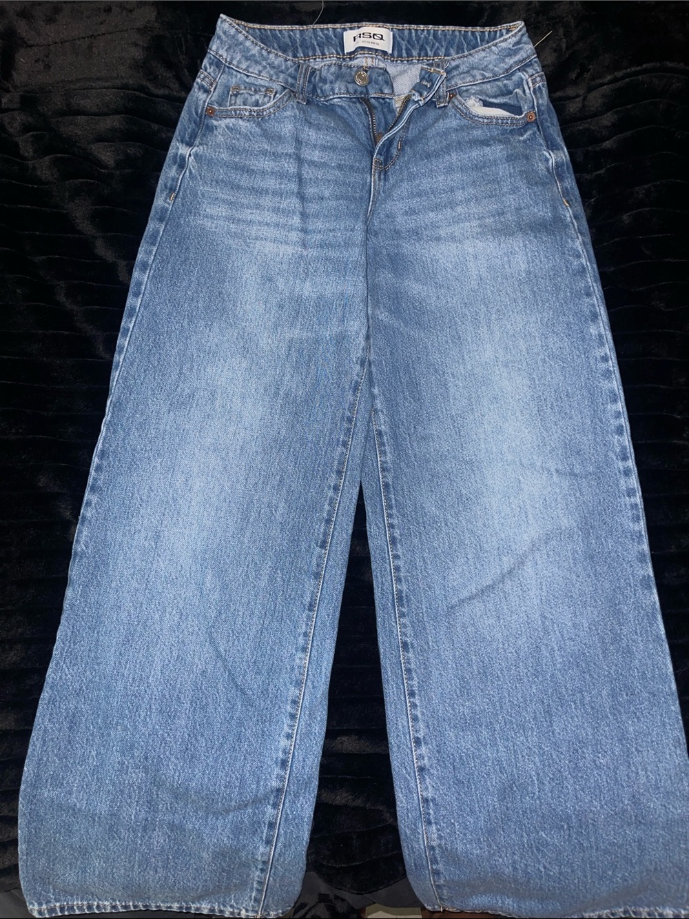 RSQ Mid Wash Wide-Leg Jeans in Light Blue